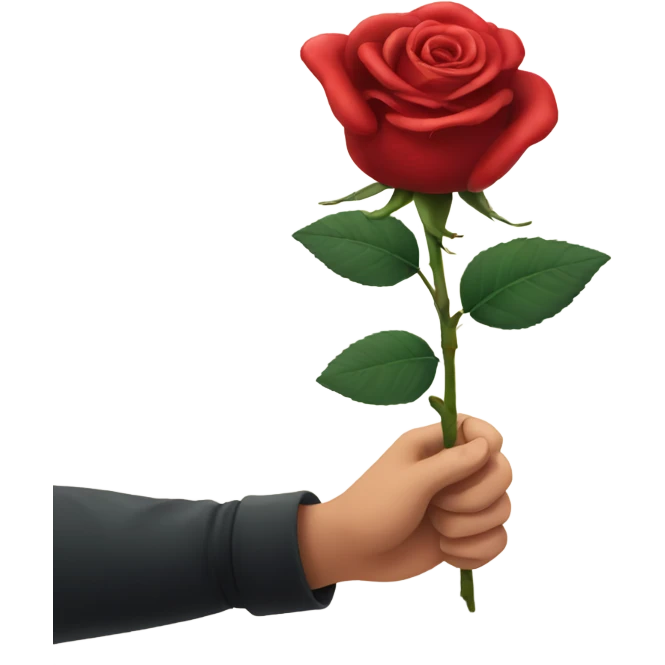 red rose in hand  emoji