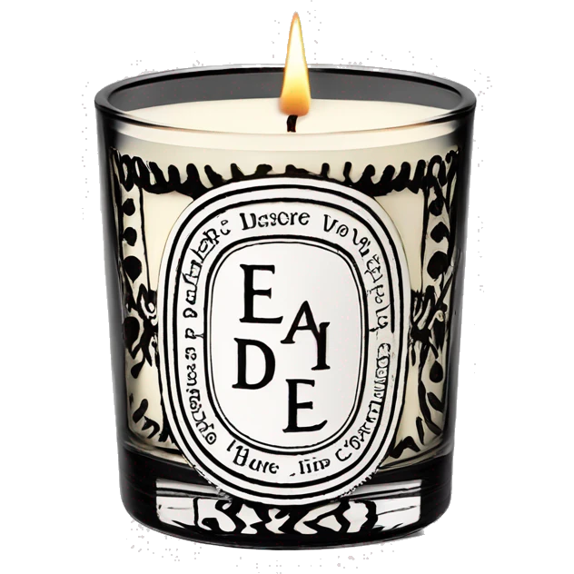 realistic cream coloured diptyque branded candle emoji