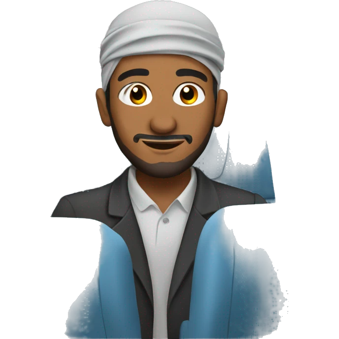 A Muslim man flying a plane emoji