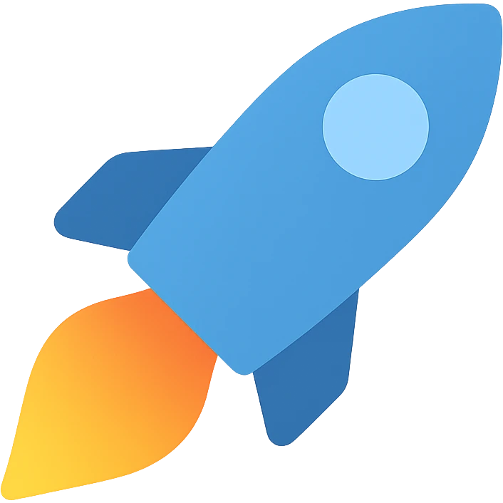 small bold rocket boost flame icon with gradient from orange to yellow symbolizing speed and energy emoji