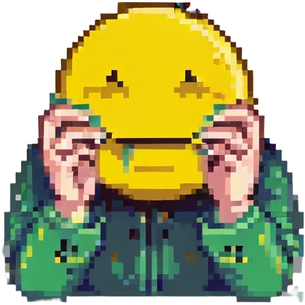 yellow smiley face crying, hands covering face emoji
