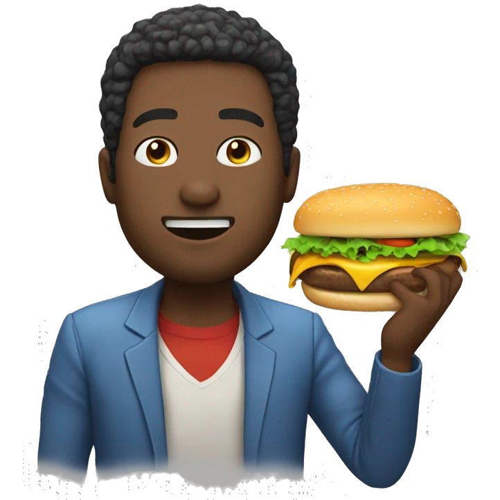 man with yamaka eating cheeseburger emoji