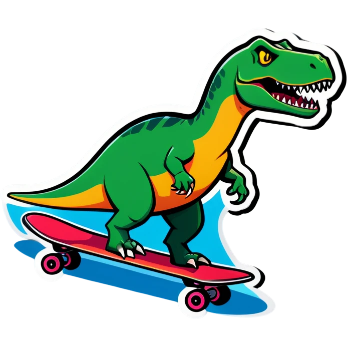 Un dinosaurio en eskateboar emoji