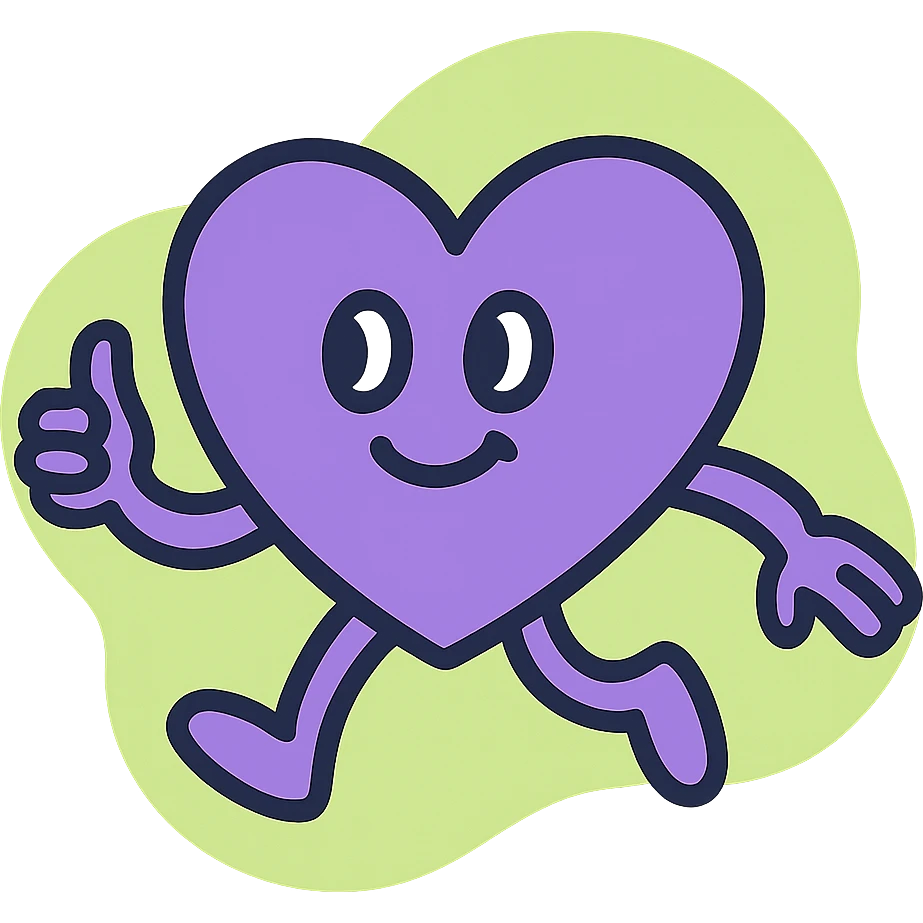 purple heart, playful, no text emoji