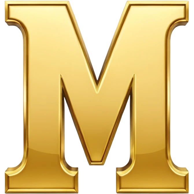 letter M in gold emoji