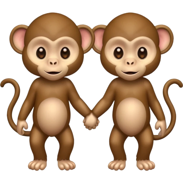 2 monkeys holding hands emoji