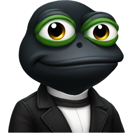 Pepe wearing black clothes emoji