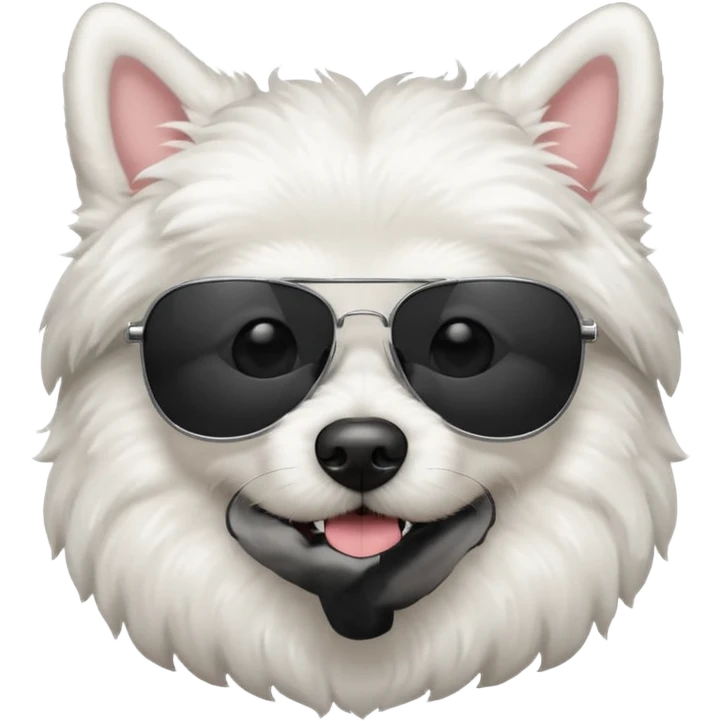 white dog with black sunglasses emoji