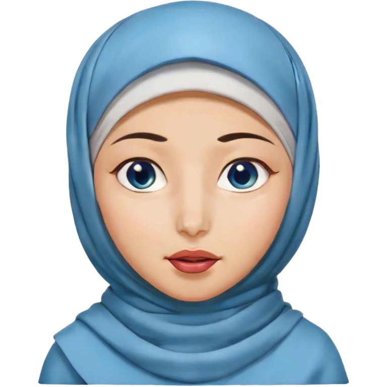 Turkish beautiful finish Konya girl blue eyes with hijab and islamic dress she’s Squinting Face with Tongue emoji