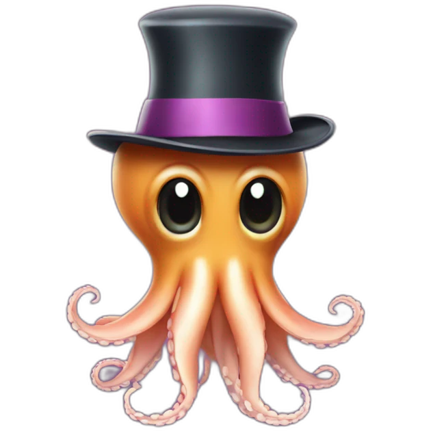 Squid wearing a porkpie hat emoji