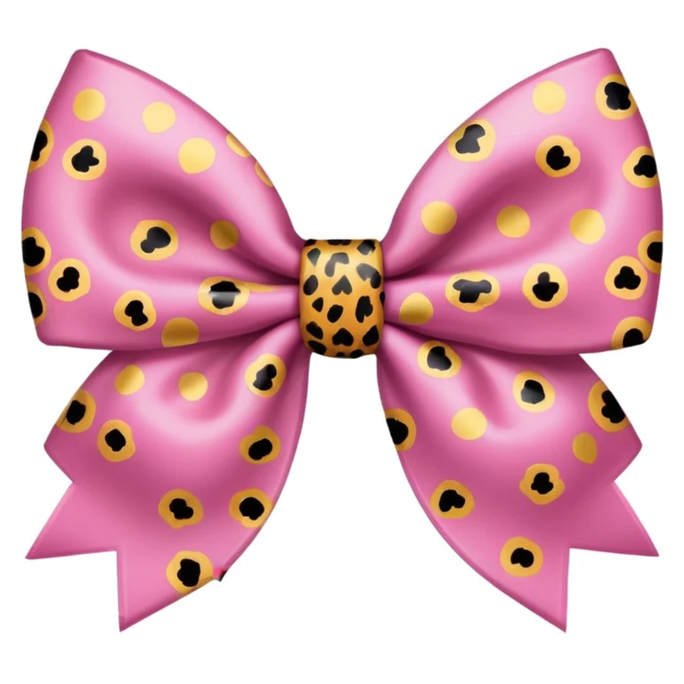 sakura bow with cheetah spots emoji