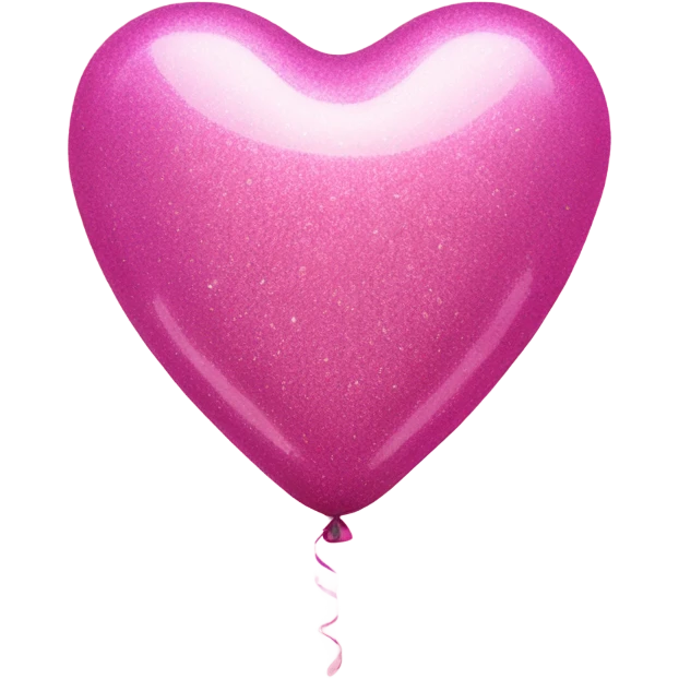 Pink glitter heart shaped balloon emoji