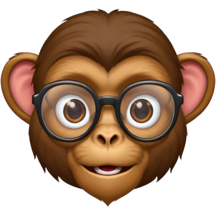 spider monkey with glasses emoji