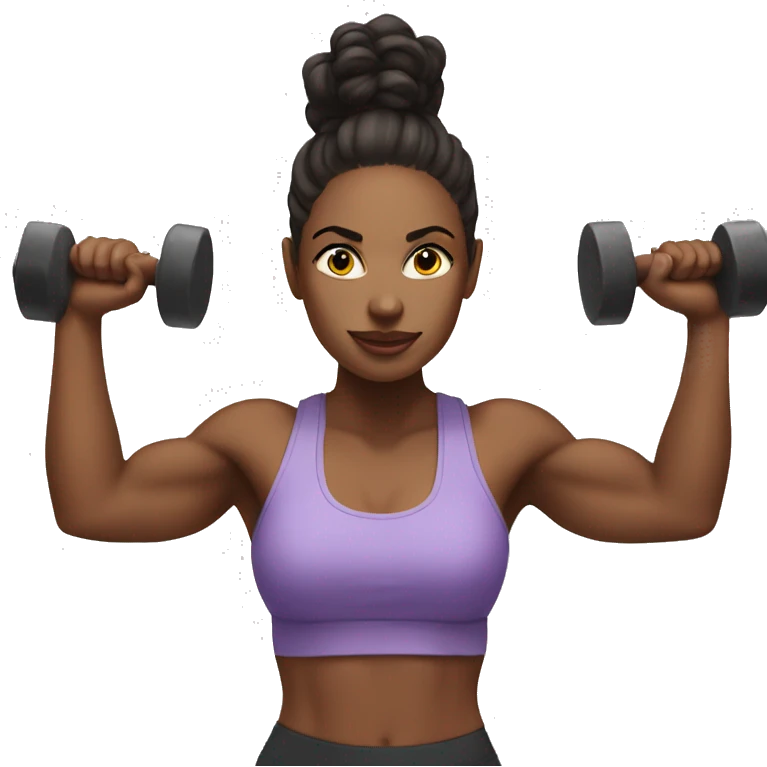strong gorgeous woman working out emoji