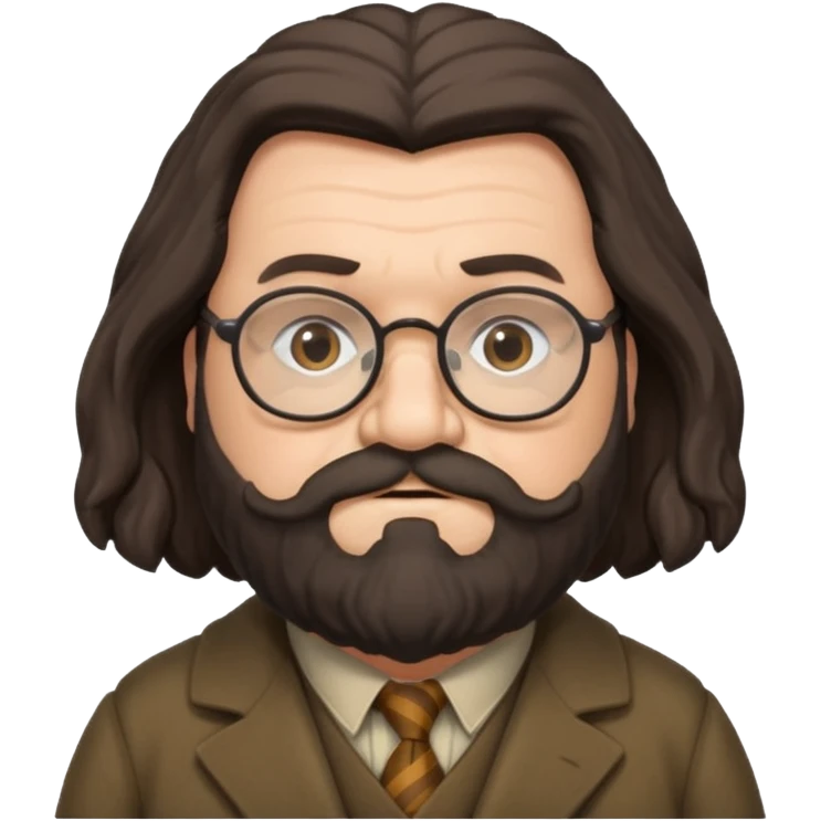 Professor Rubeus Hagrid wearing glasses emoji