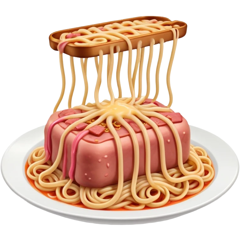  SPAM meat melted flying spaghetti pink gooey slop art emoji