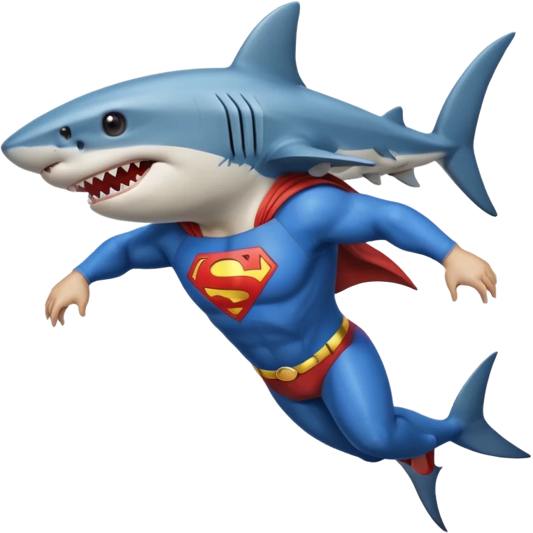 shark crossed over with superman emoji
