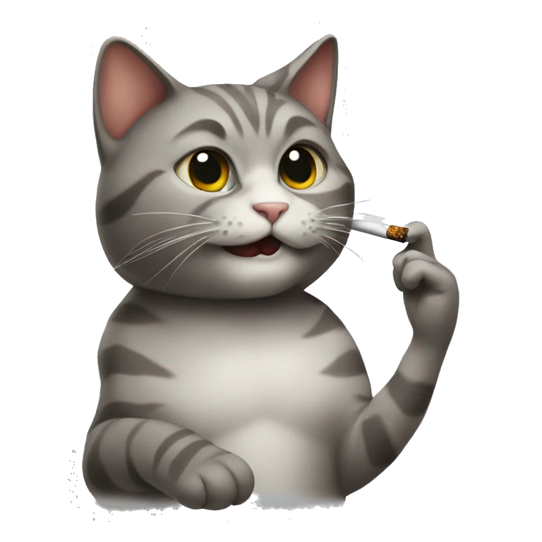 cat smoking emoji