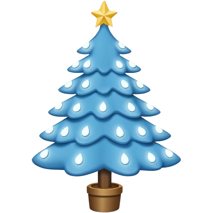 light blue Christmas tree with lights emoji