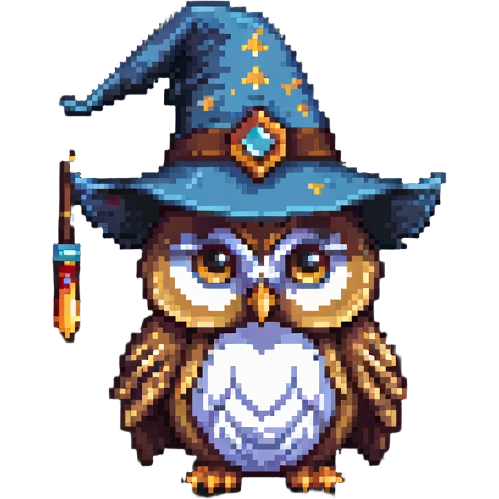 owl with a wizard hat emoji