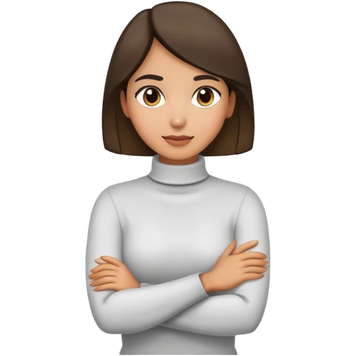 Woman with arms crossed around neck emoji