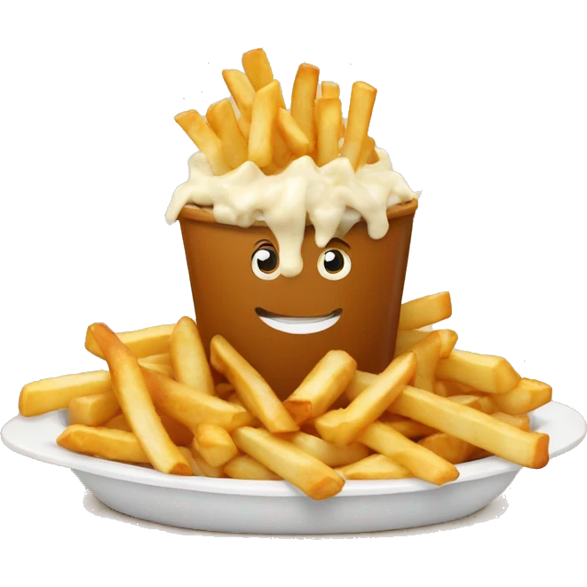 Poutine qui mange une poutine emoji