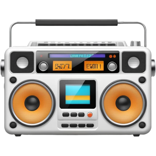 Белый Бумбокс с неоновыми колонками emoji