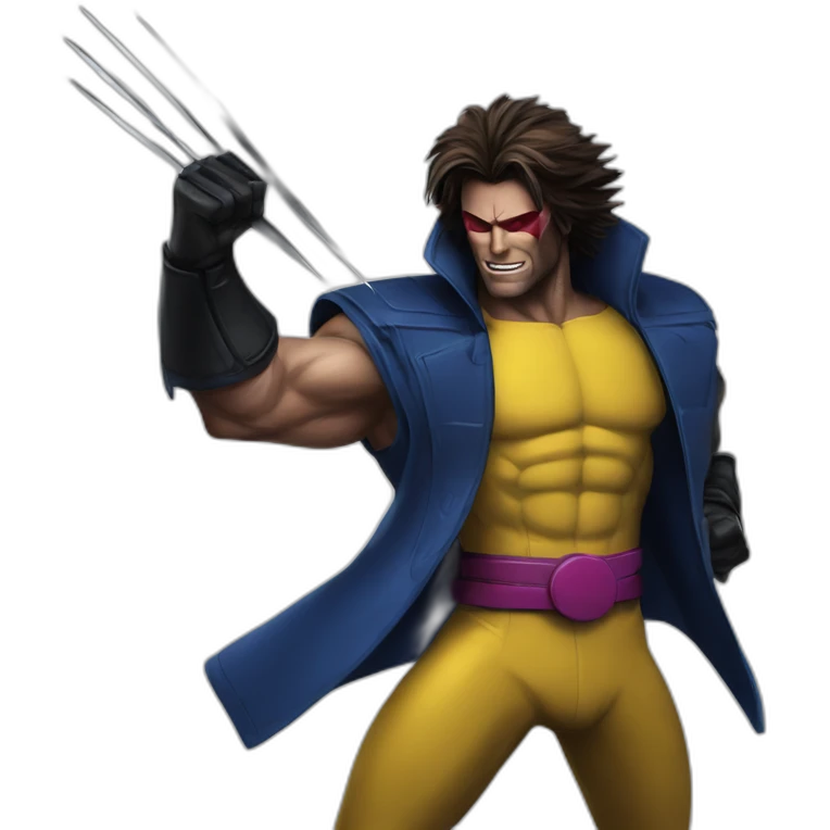 Gambit fighting Wolverine emoji