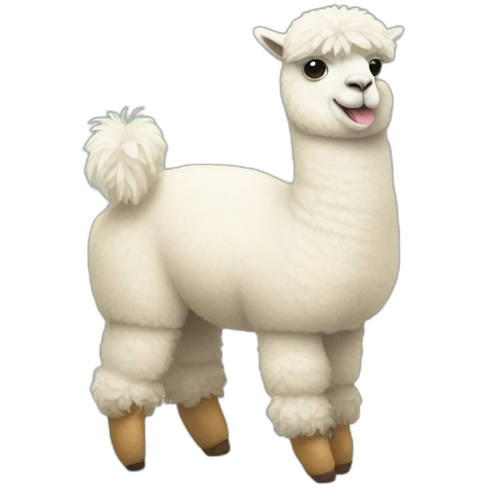 alpaca with flip flops and a zylinder emoji