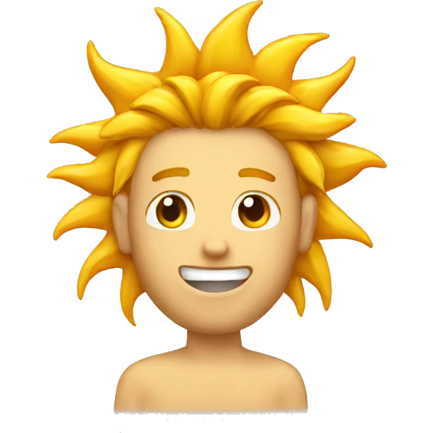 Sun running his fingers through his mullet cut hair emoji