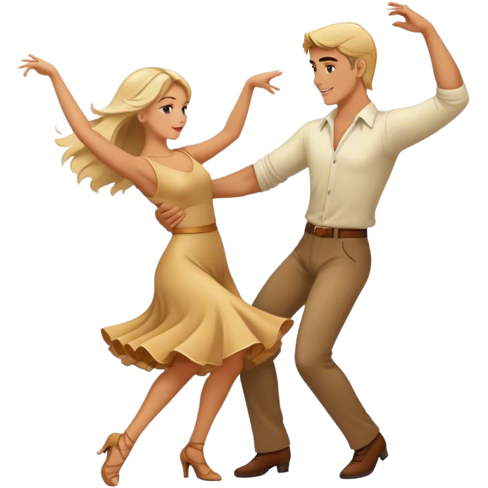 Blonde and brunette couple dancing romantically  emoji