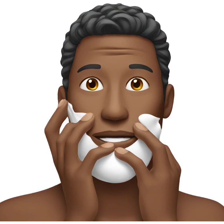 man applying facial cream emoji