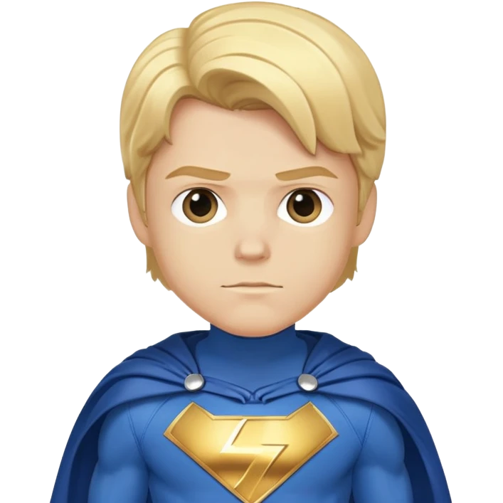 Marvel superhero Sentry with blonde hair in blue and gold costume with cape emoji