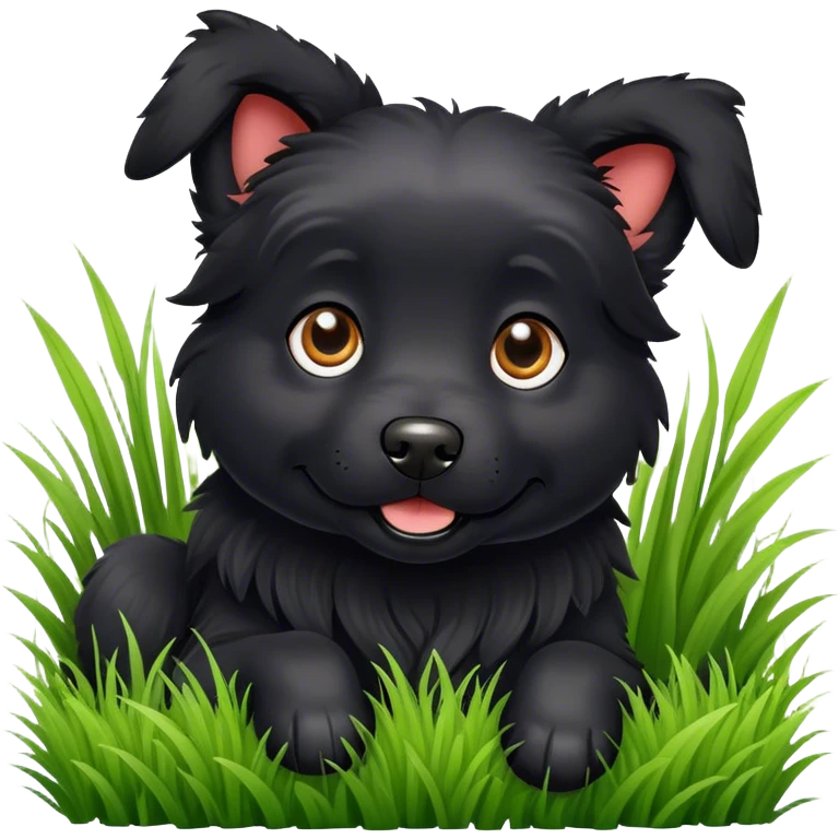 Schwarzer Hund in spß emoji