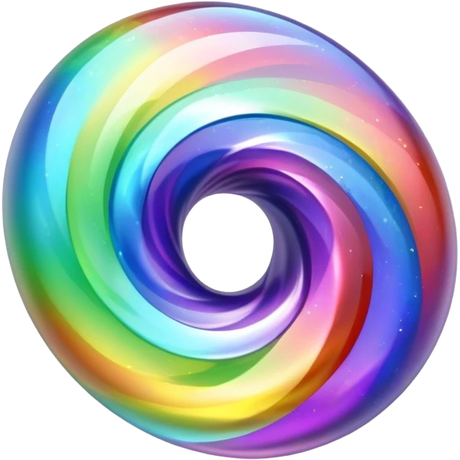 gemstone with swirling holographic rainbow colors inside emoji