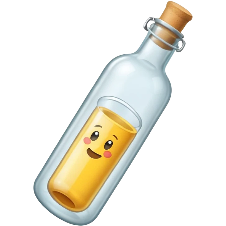 A Message Bottle, letter inside emoji