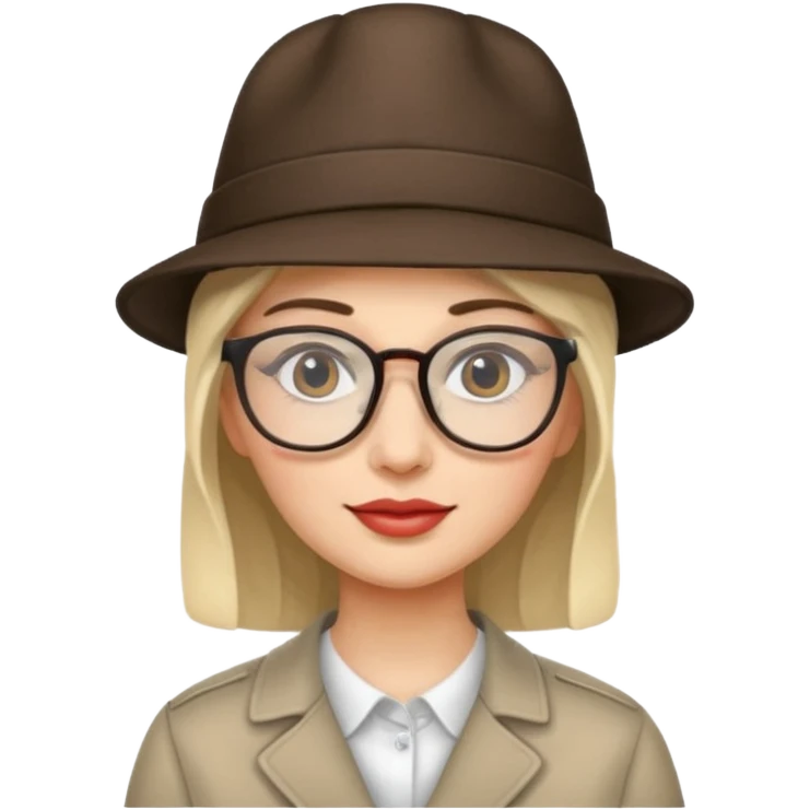 woman wearing hats and glasses emoji