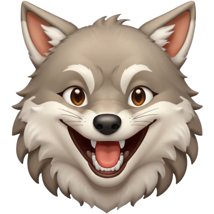 a wolf crying of laugh emoji