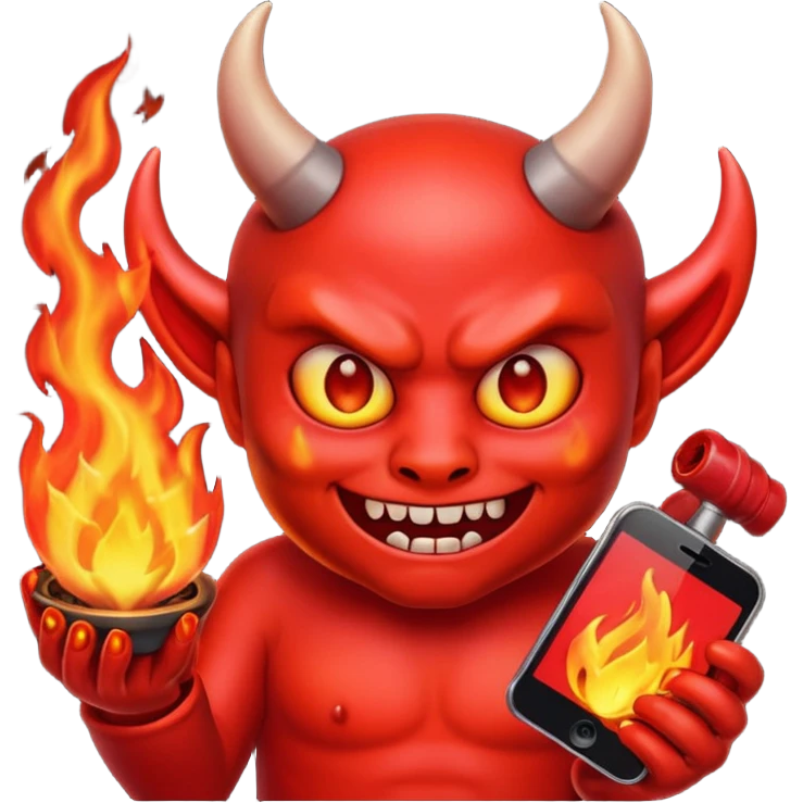 Red Iphone Demon Emoji emoji