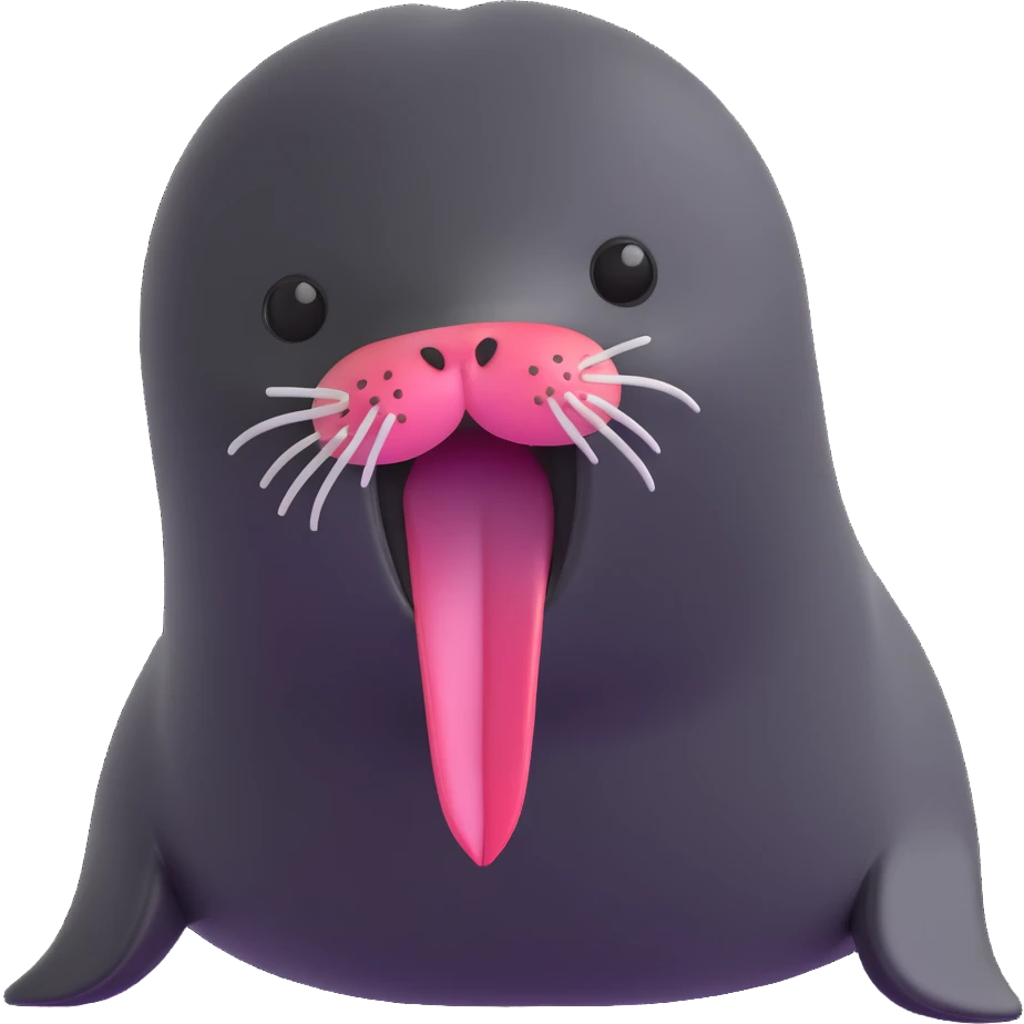 cute fur seal sticking out its tongue emoji