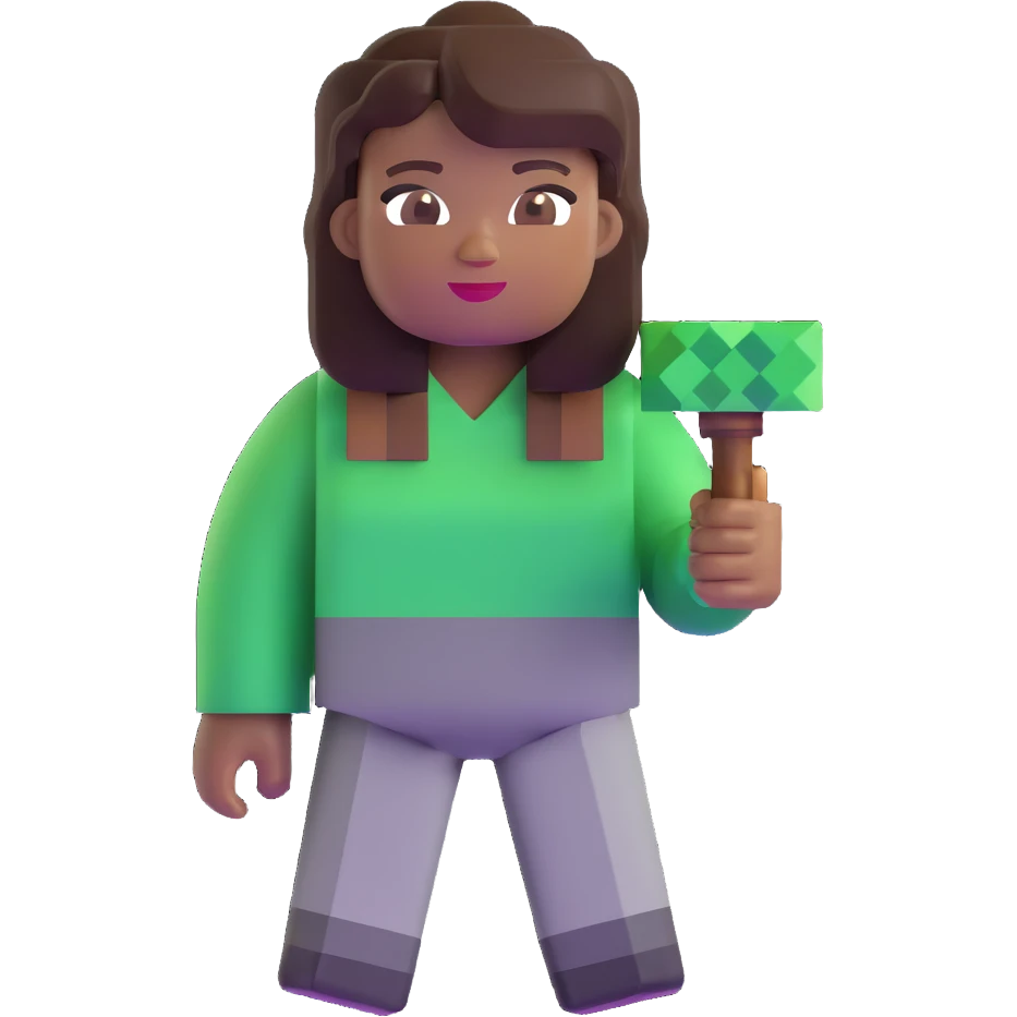 Nicole Byer as a Minecraft character emoji