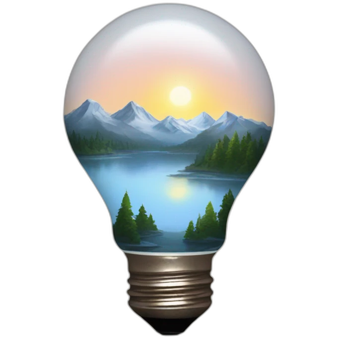 Bob Ross light bulb emoji