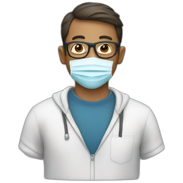 Programmer with facemask wearing glasses  emoji