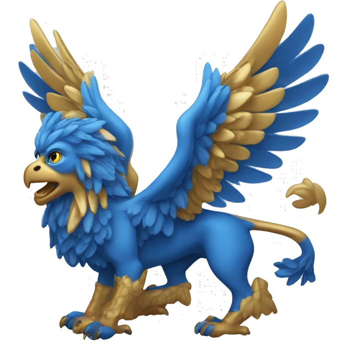 Blue and golden griffin emoji
