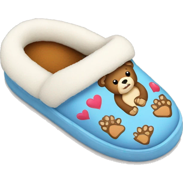 Winter slippers with bears emoji