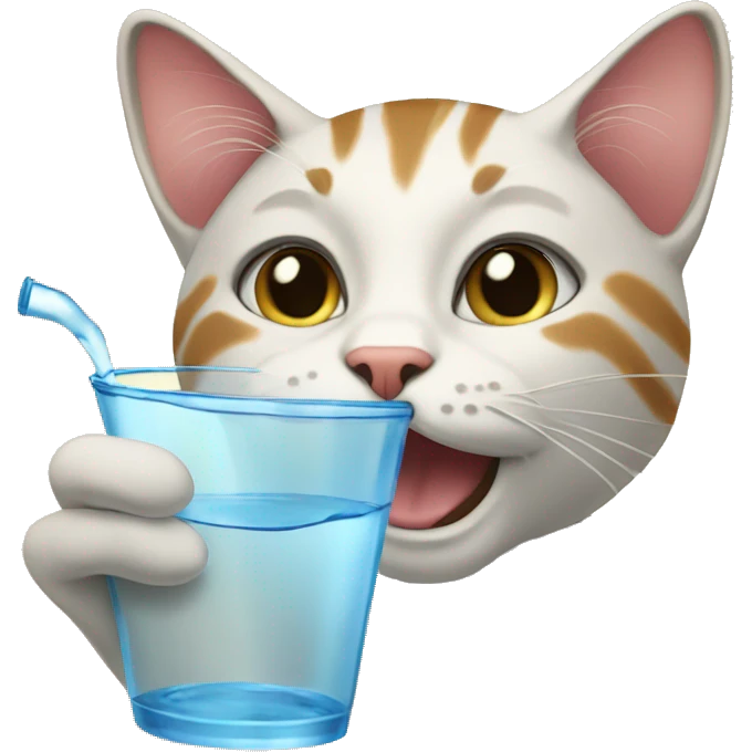 cat drinking water emoji