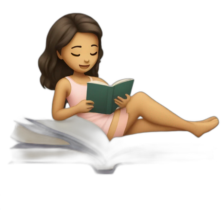Fille qui lit un livre emoji