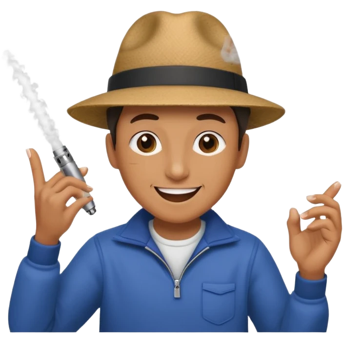 Vape dancing like a kid and happy emoji