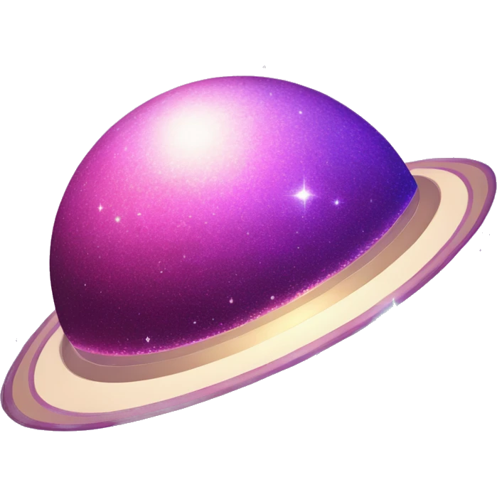 sparkly glittery blue purple and pink glitter planet with white saturn ring emoji