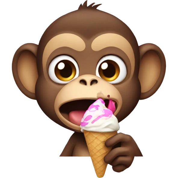 a monkey crying eating ice cream  emoji